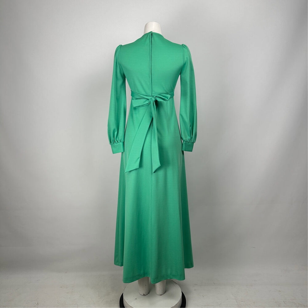 Vintage Nu Mode Green Long Sleeve Maxi Dress Size XS - Picture 5 of 8